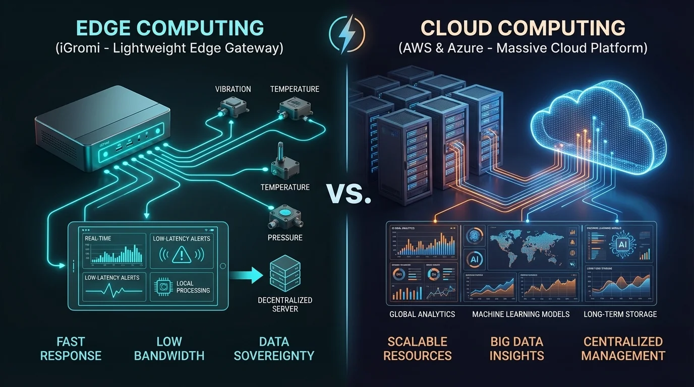 iGromi OS vs AWS IoT: ¿Es tu IA industrial realmente Zero-Trust?